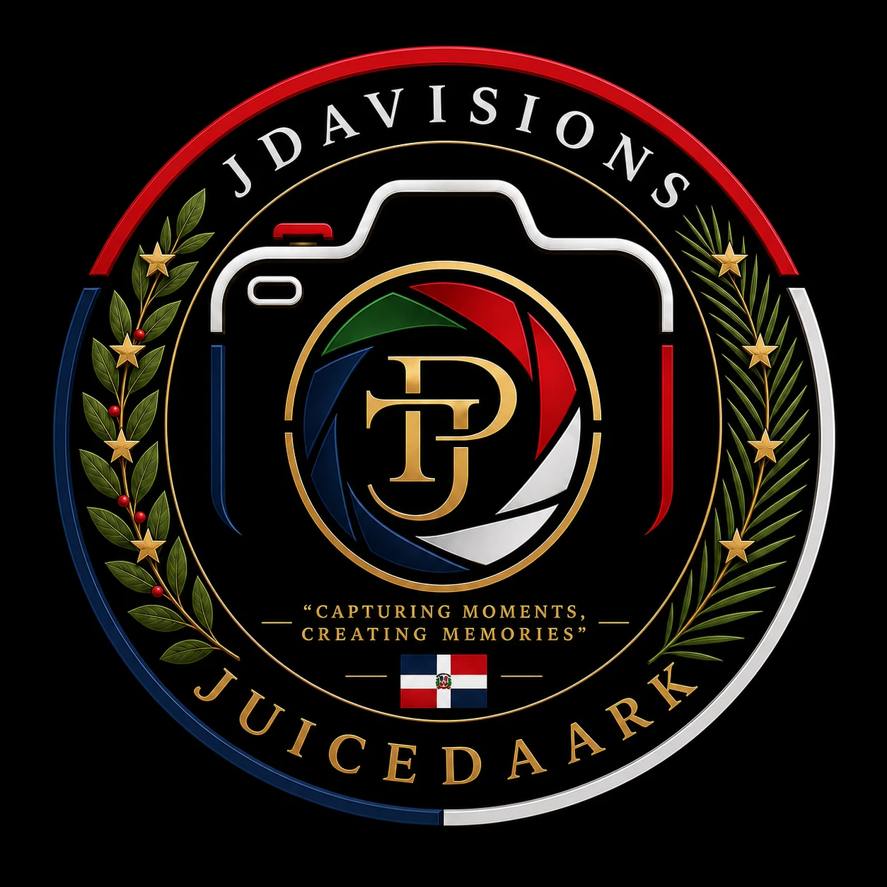JDaVisions crest — Juicedaark, “Capturing moments, creating memories”
